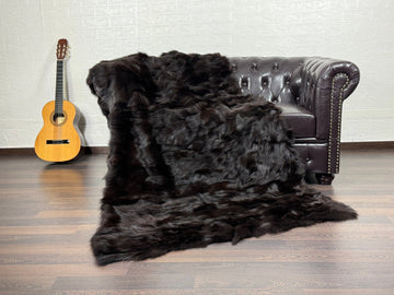 Brown Fox fur throw blanket